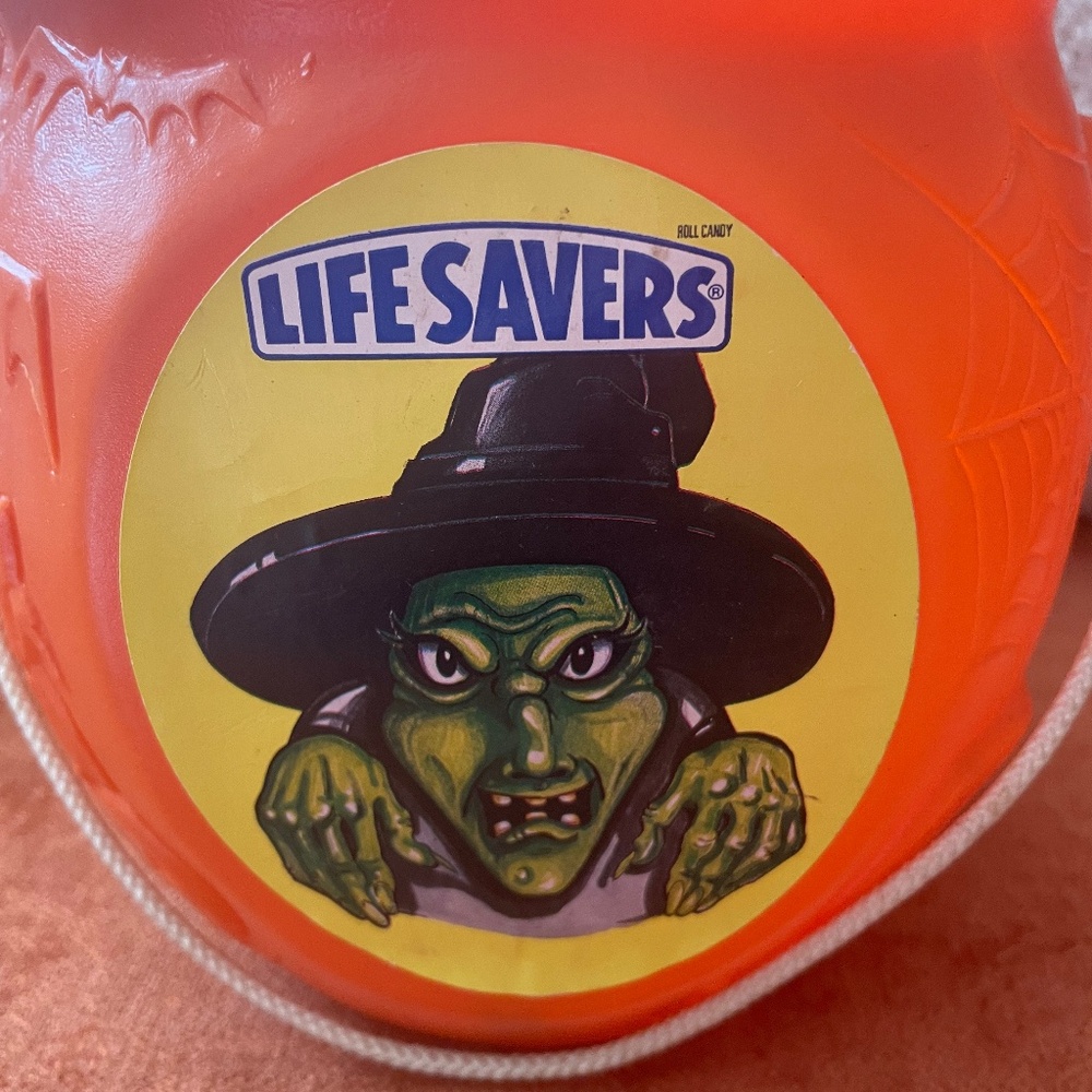 1990 Vintage Lifesavers Halloween Treat Bucket with Great Design